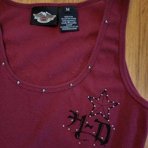WOMEN'S HARLEY DAVIDSON TANK TOP MAROON MEDIUM